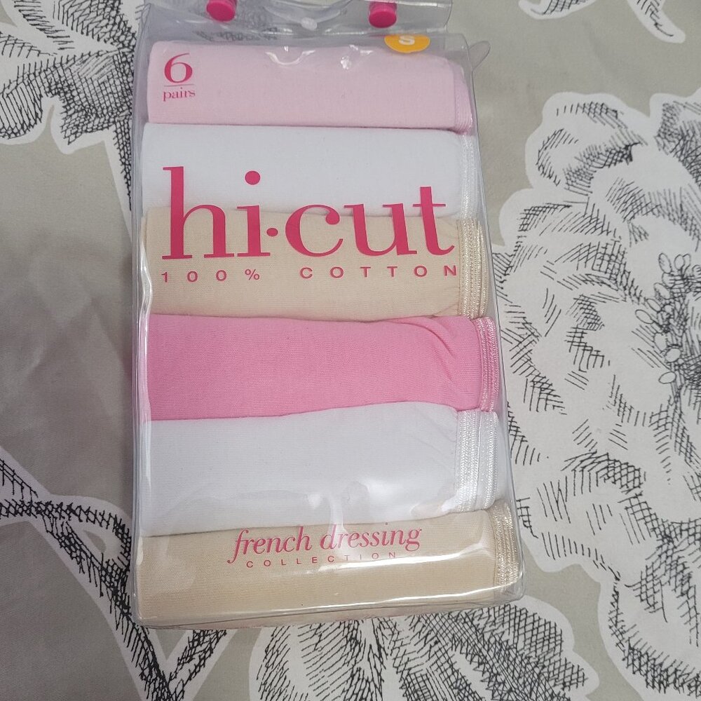 6 Pairs of French Dressing 100% Cotton Panties New Size Small
